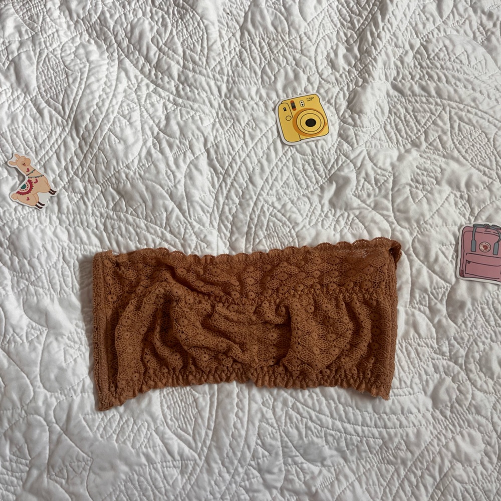 Brown Bandeau Intimates with Cozy Knit Texture